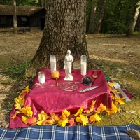 Altar for Mabon, the autumnal equinox festival. Photo by Stephanie Lecci