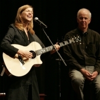 Carrie Newcomer and Parker Palmer on stage. Image courtesy Newcomer and Palmer.
